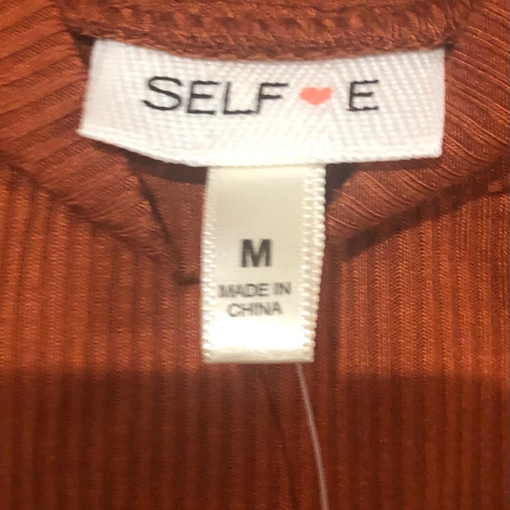 Selfie by Self Esteem /NWT/Ribbed Long Sleeve Cheeky Fit Mock Neck Bodysuit M / - Picture 4 of 6